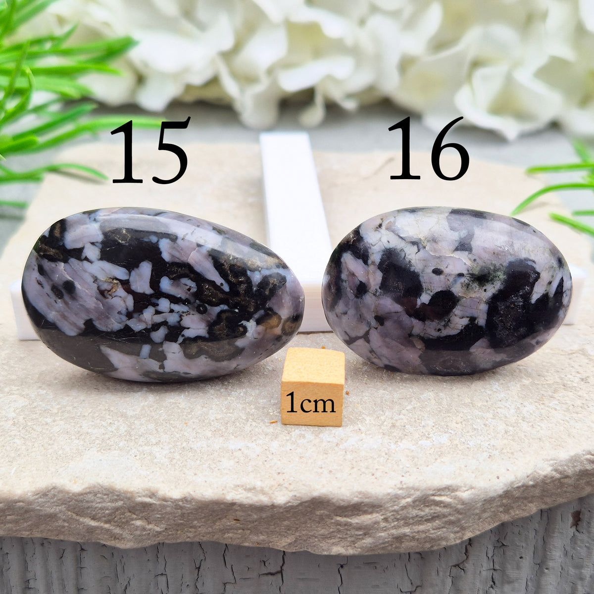Indigo Gabbro palm stone for grounding, balancing energy, and supporting emotional awareness. Smooth, polished, perfect for meditation or holding.