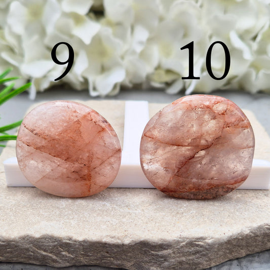 Natural Crimson Healer Palm Stone (Hematoid Quartz). Traditionally used for grounding, focus and self-belief.