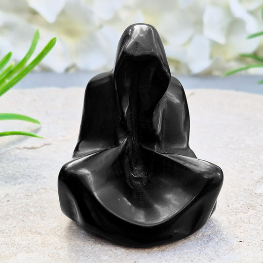 Black Obsidian Grim Reaper Crystal Carving
