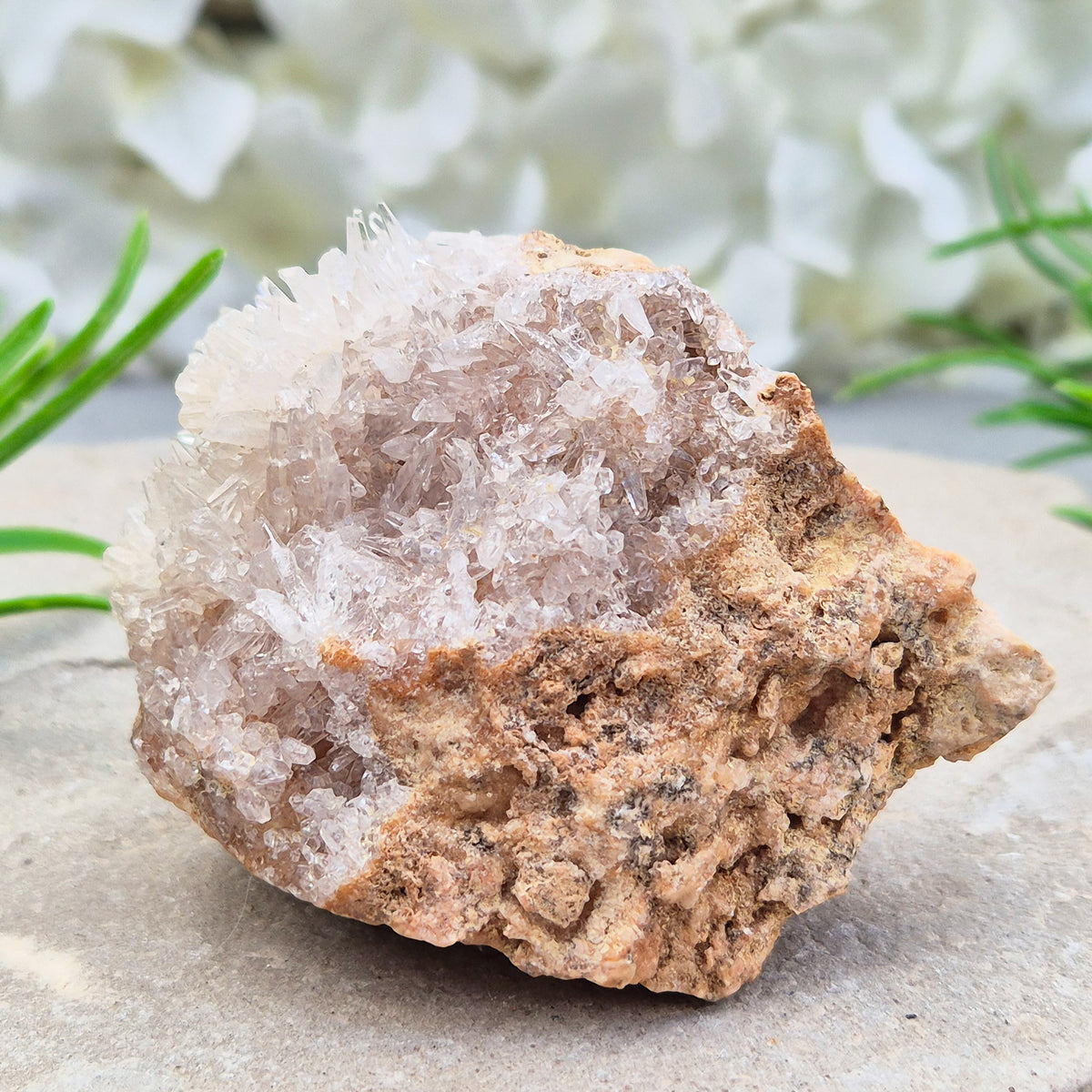 Needle Quartz Cluster from Indonesia – a master healer that amplifies energy, restores balance, and enhances focus, clarity, and spiritual growth. 