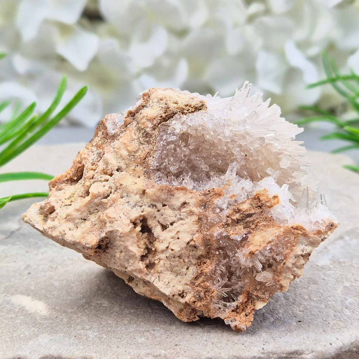 Needle Quartz Cluster from Indonesia – a master healer that amplifies energy, restores balance, and enhances focus, clarity, and spiritual growth. 