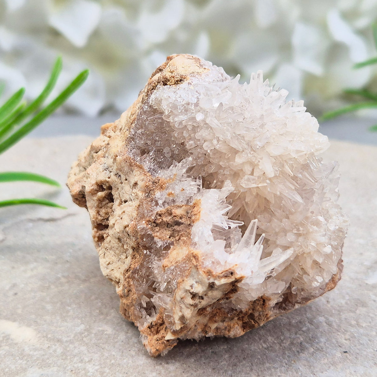 Needle Quartz Cluster from Indonesia – a master healer that amplifies energy, restores balance, and enhances focus, clarity, and spiritual growth. 