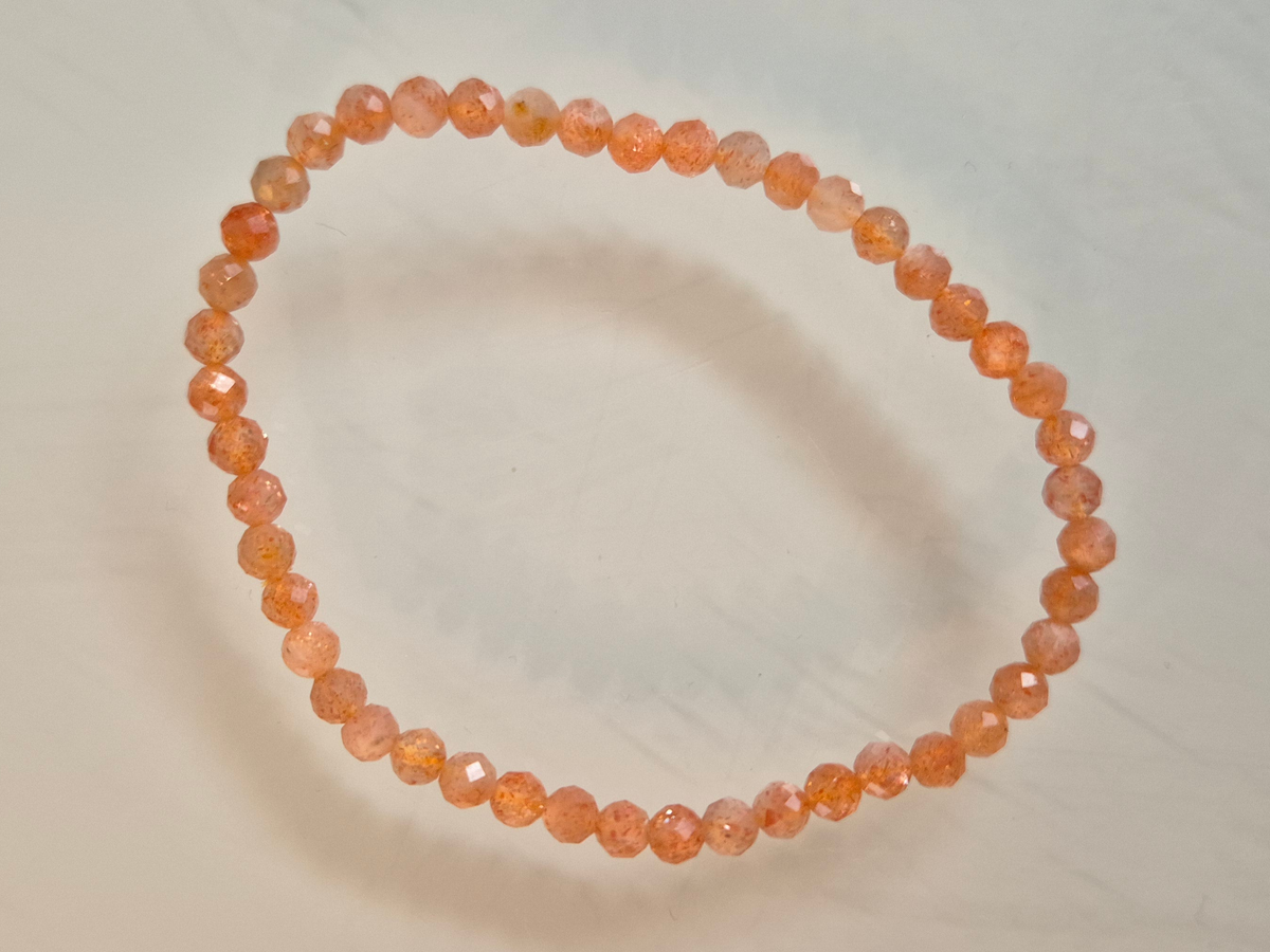 Sunstone Bracelet – crystal of joy, vitality and confidence. Smooth and polished for meditation, energy work, or carrying uplifting energy with you.