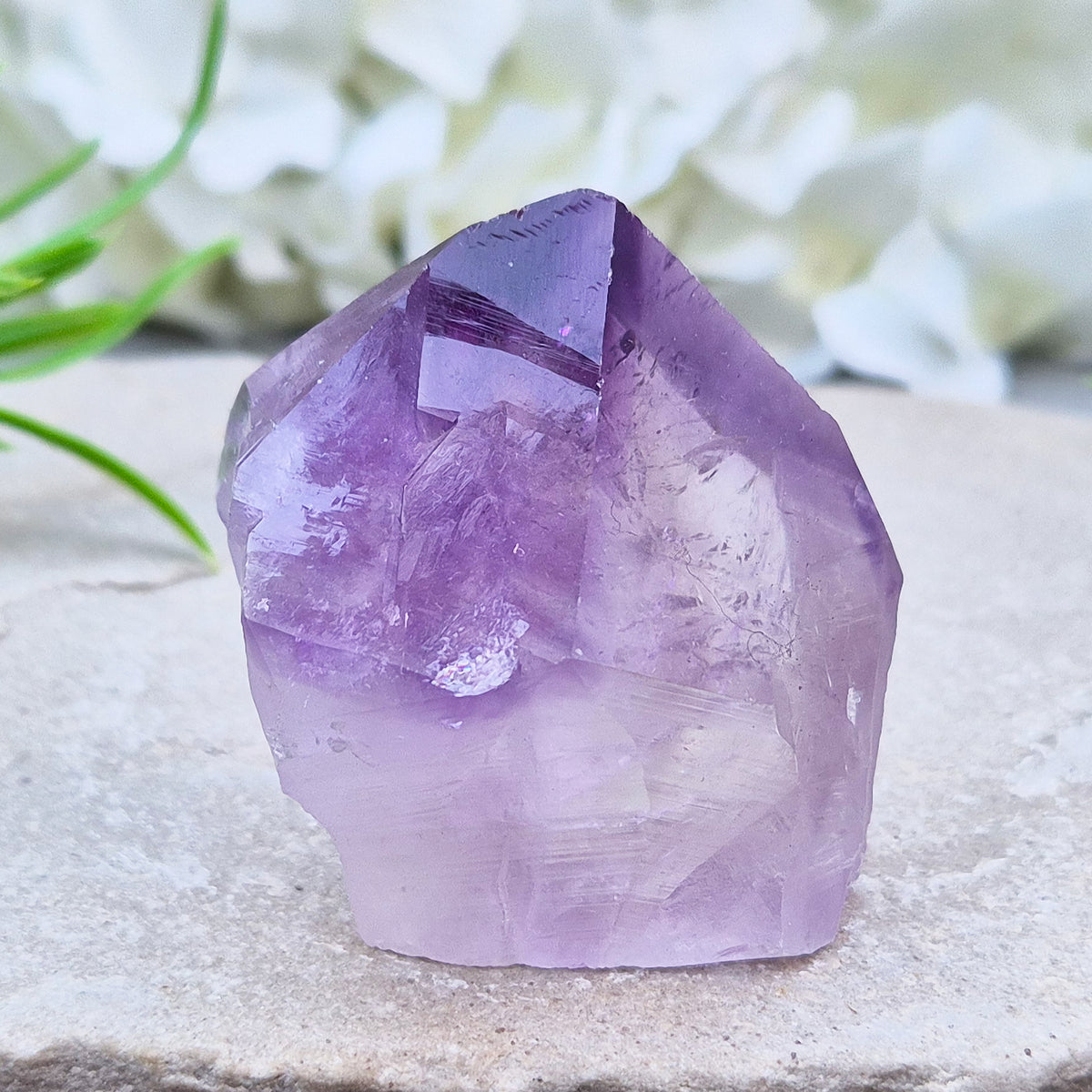 Amethyst standing point with rich purple tones, ideal for creating a calm, grounded space. A striking piece for display, meditation, or everyday energy support.