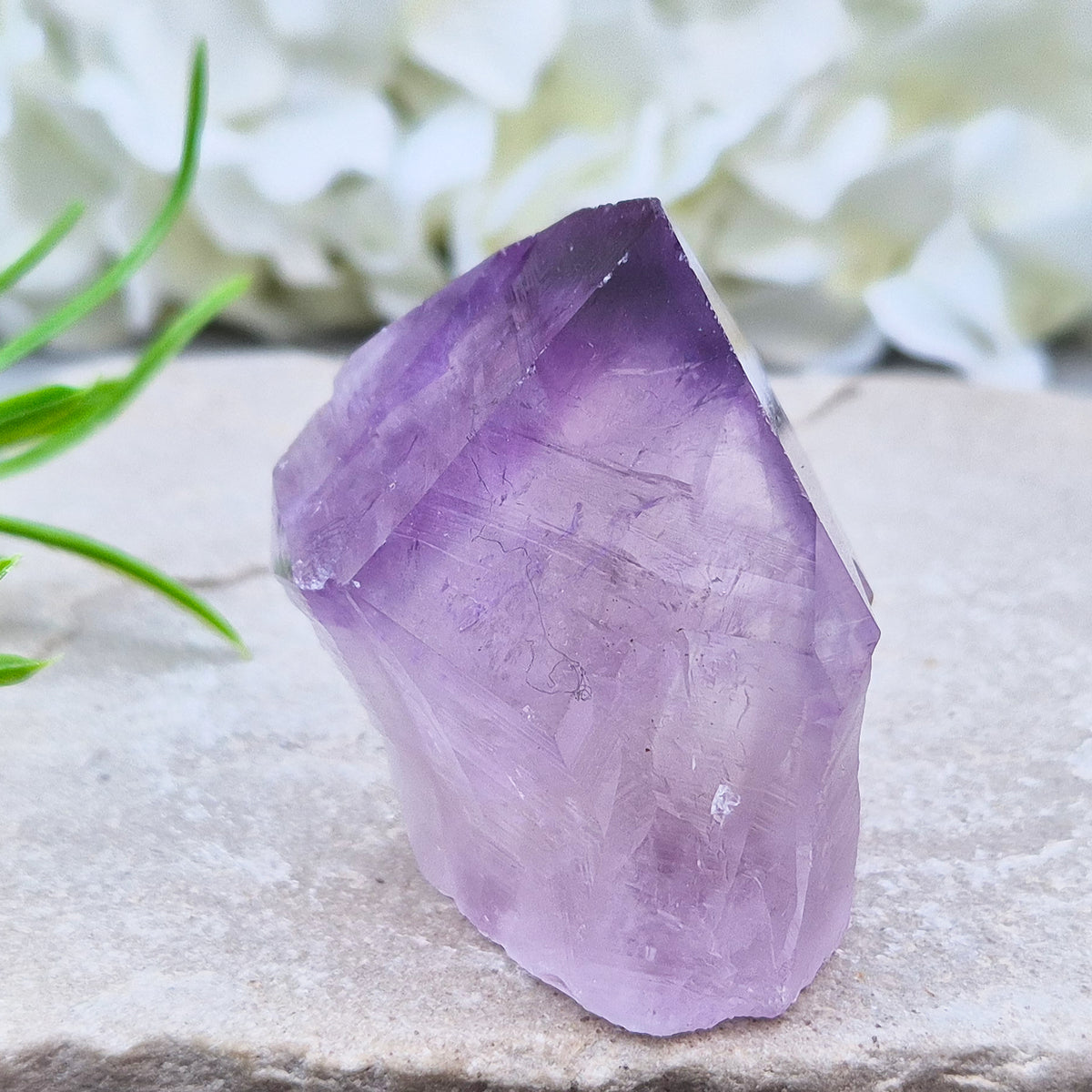 Amethyst standing point with rich purple tones, ideal for creating a calm, grounded space. A striking piece for display, meditation, or everyday energy support.