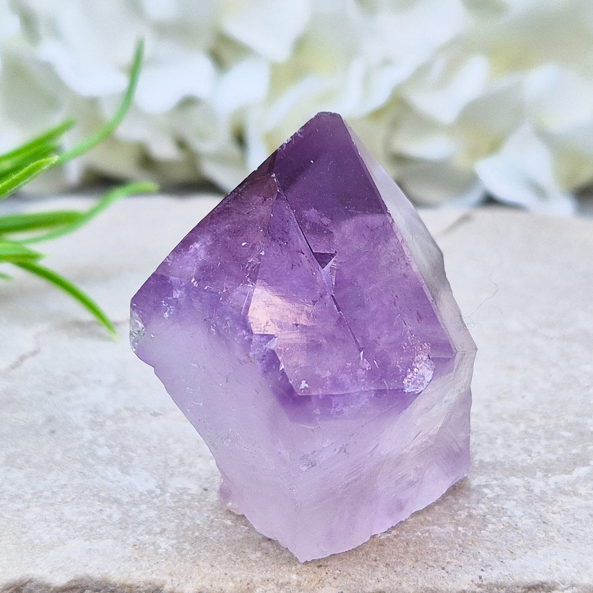 Amethyst standing point with rich purple tones, ideal for creating a calm, grounded space. A striking piece for display, meditation, or everyday energy support.