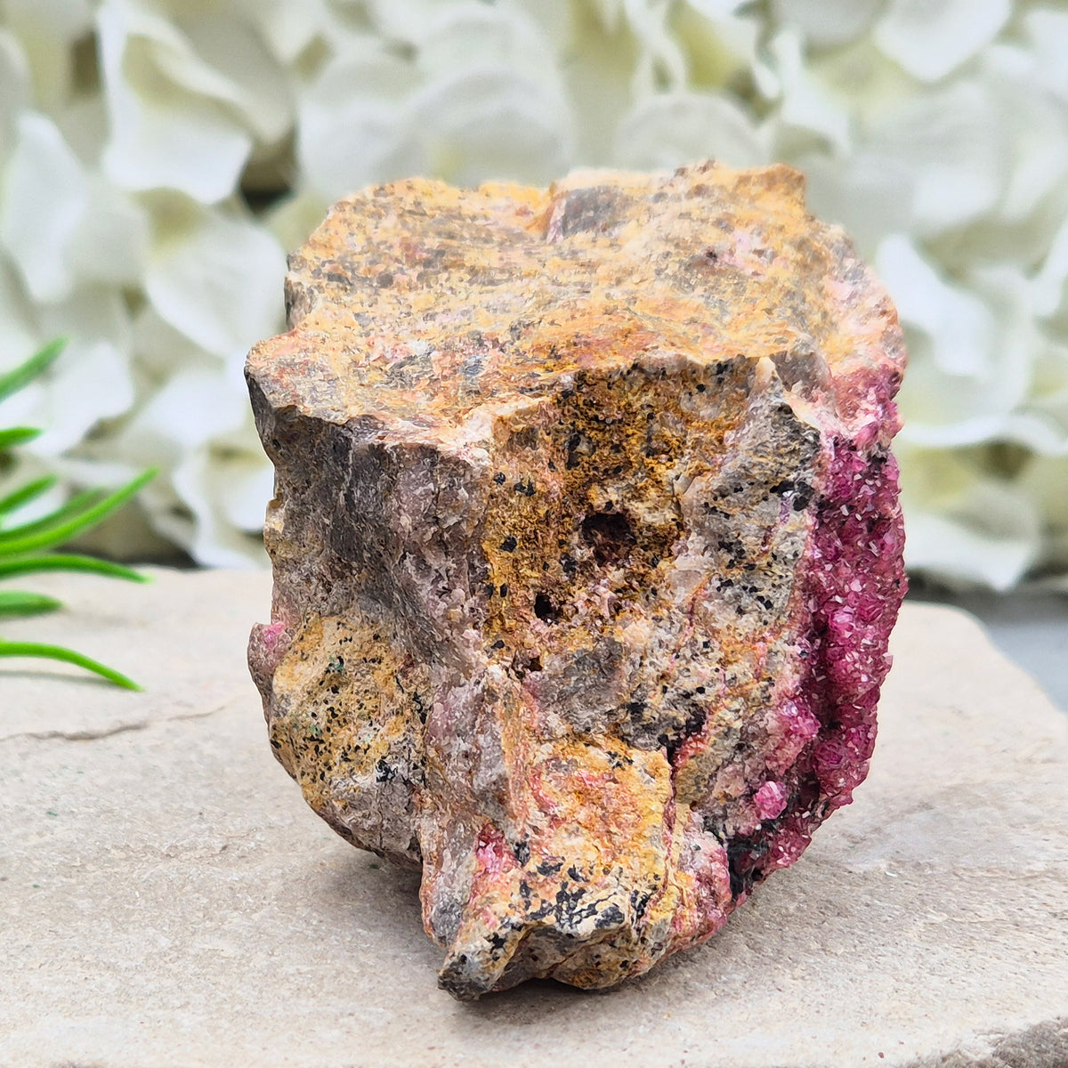 Sparkling Cobalto Calcite from Morocco. A striking pink crystal cluster linked with heart energy, emotional healing, and compassion after difficult times.