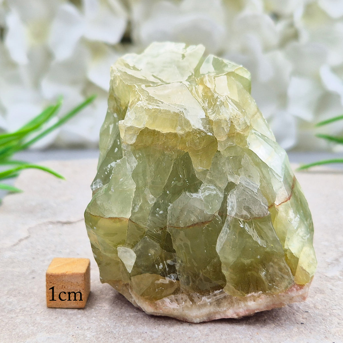 Green Calcite Crystal, Free standing Natural Gemstone