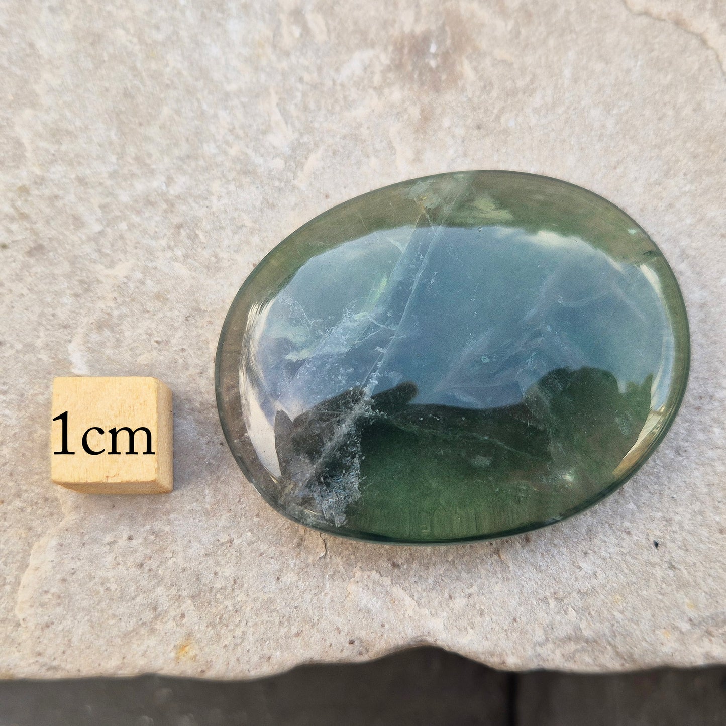 Fluorite Crystal Palm Stone, Green Fluorite