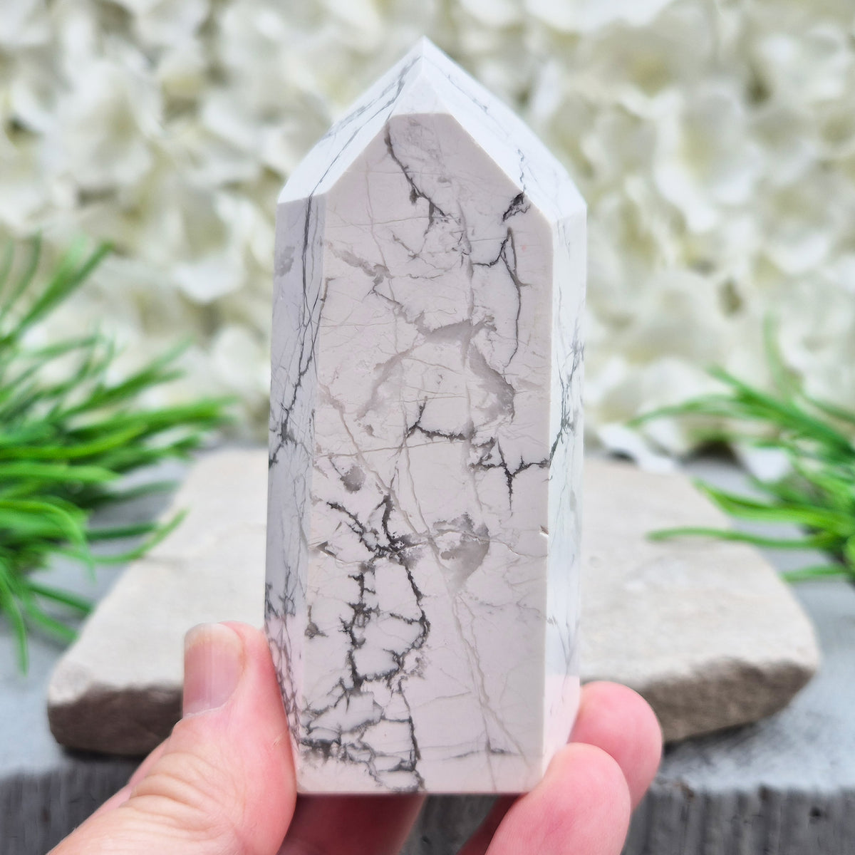 Howlite Crystal Point