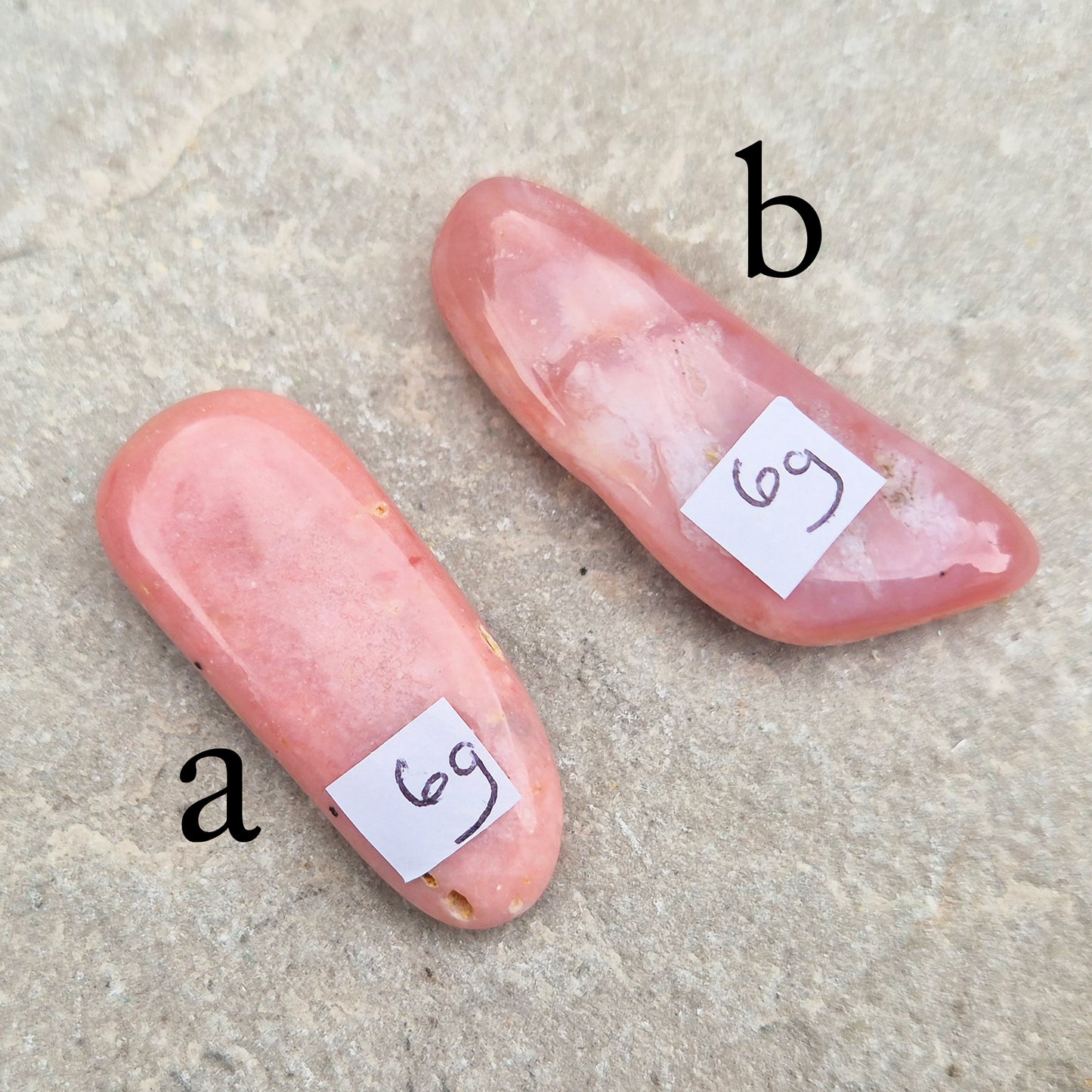 Pink Opal Crystal - Polished Elongated Freeform
