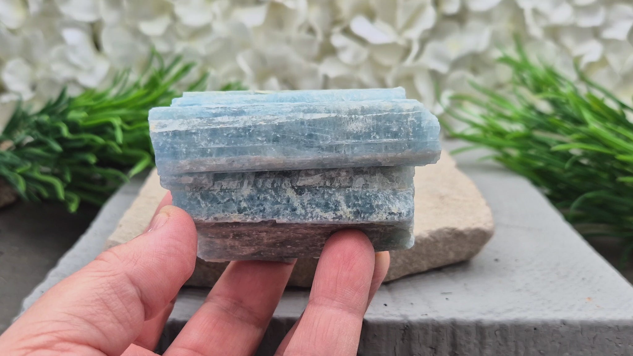 Natural Aquamarine Crystal – soothing blue stone for calm, clarity, and emotional balance. Perfect for meditation, healing, and crystal collections.