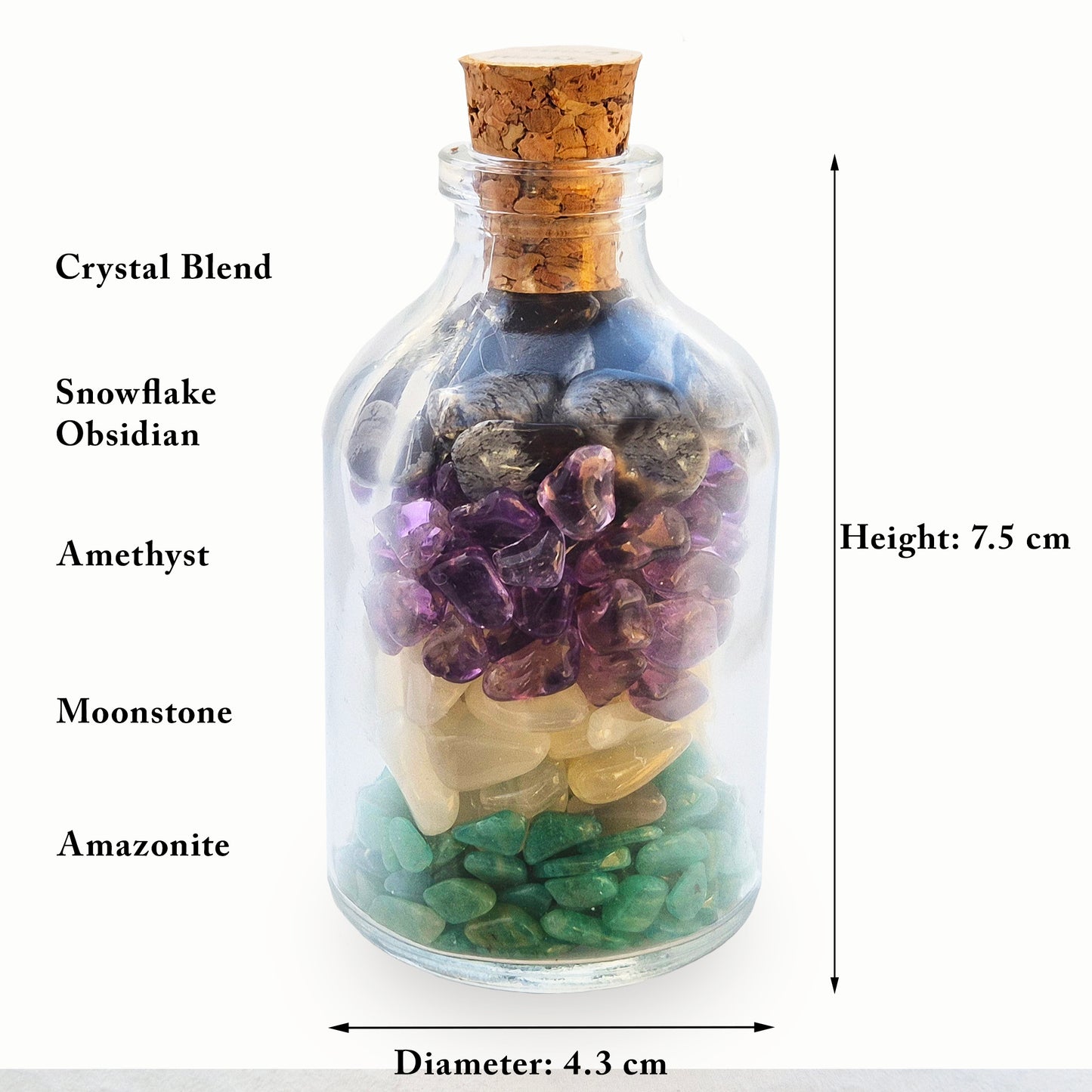 Soft Reset — a calming crystal blend with Amazonite, Amethyst, Snowflake Obsidian and Moonstone. A gentle support gift for stress, overwhelm, and busy minds.