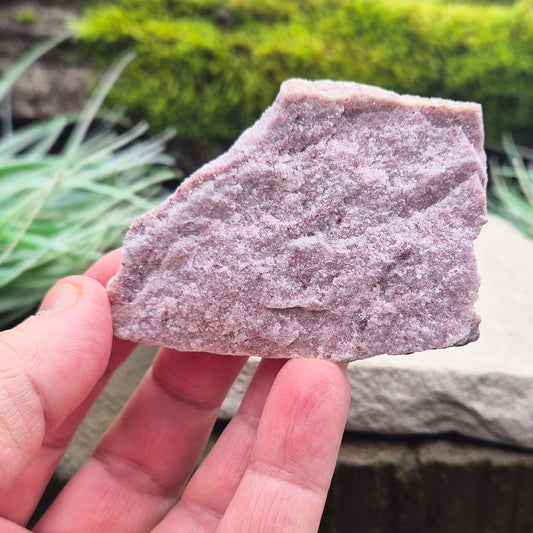 Pink Thulite, natural piece, from Norway. Nice sparkly lustre. Also known as Rosaline