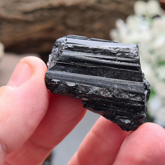 Natural Black Tourmaline crystals from Brazil. Really lovely natural pieces of Black Tourmaline with a shiny lustre. Black Tourmaline is also known as Schorl. 