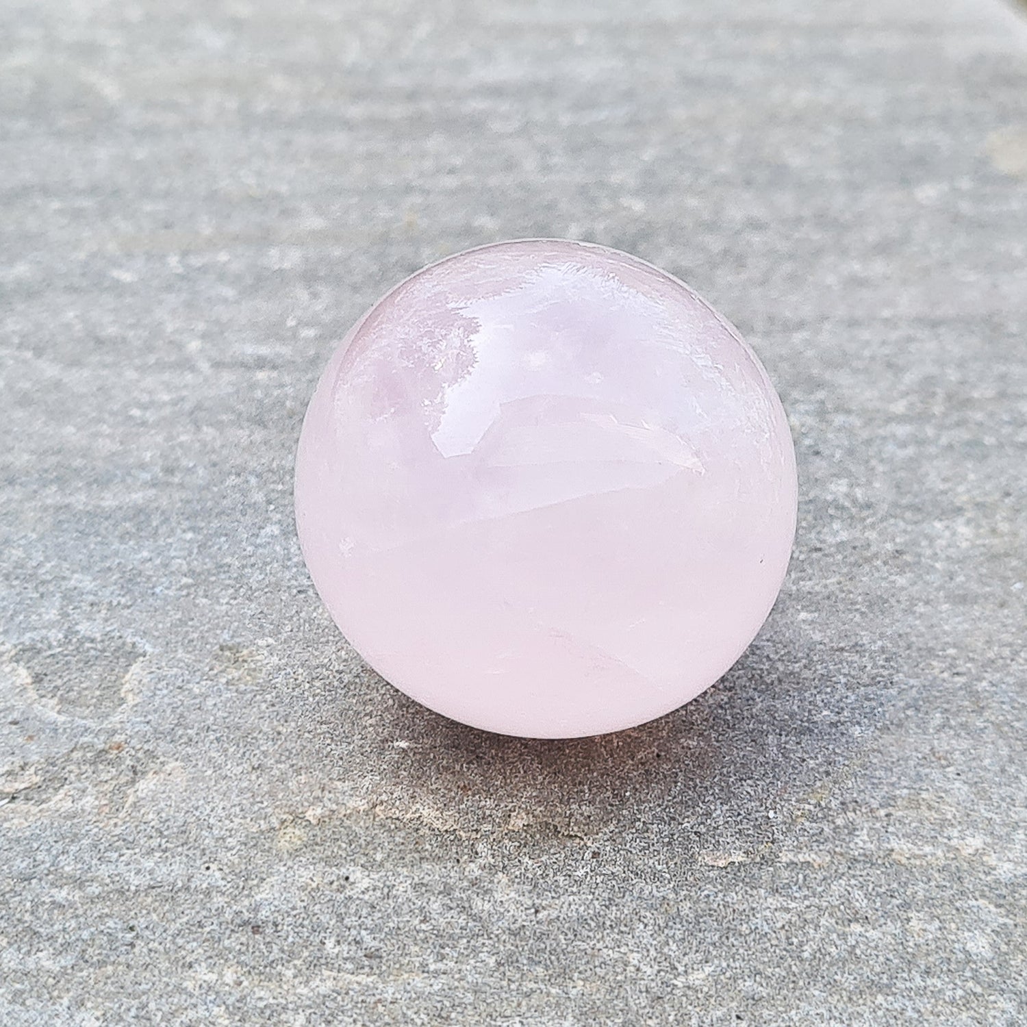 Rose Quartz Sphere, Rose Quartz Crystal Ball, Mini Sphere from Brazil. Does not come with a stand.