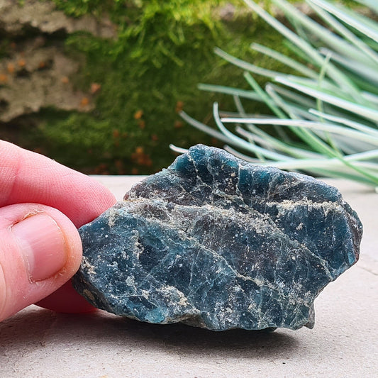 Natural piece of Blue Apatite. Nice deep blue/green colouring.
